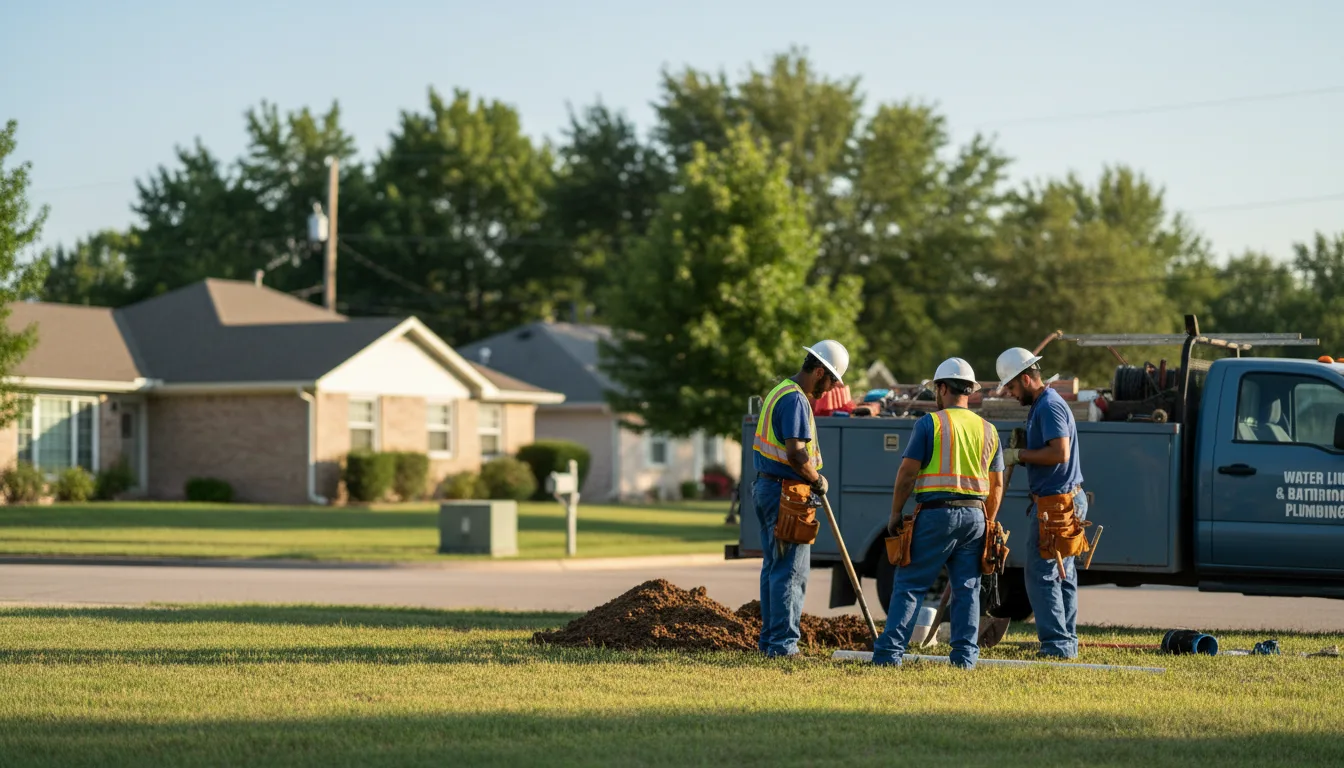 Residential water line and bathroom plumbing service in Granger, IA